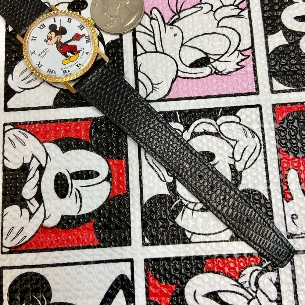 Vintage Walt Disney Productions Bradley Coin Edge Mickey Mouse Watch